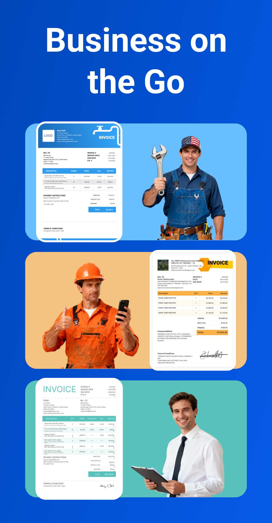 اسکرین شات 3 برنامه Invoice Maker - InvoiceBase