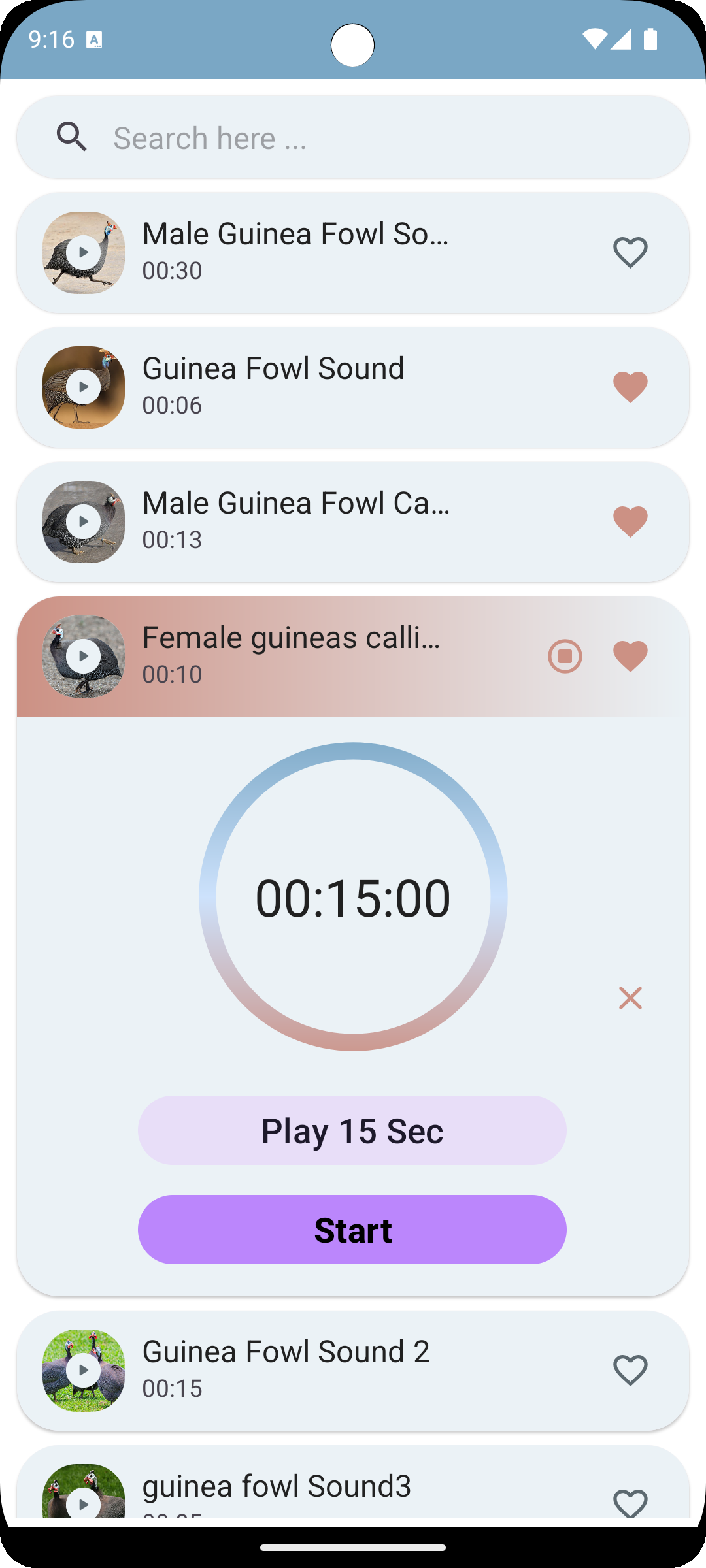 اسکرین شات 6 برنامه Guinea Fowl Sounds & Calls