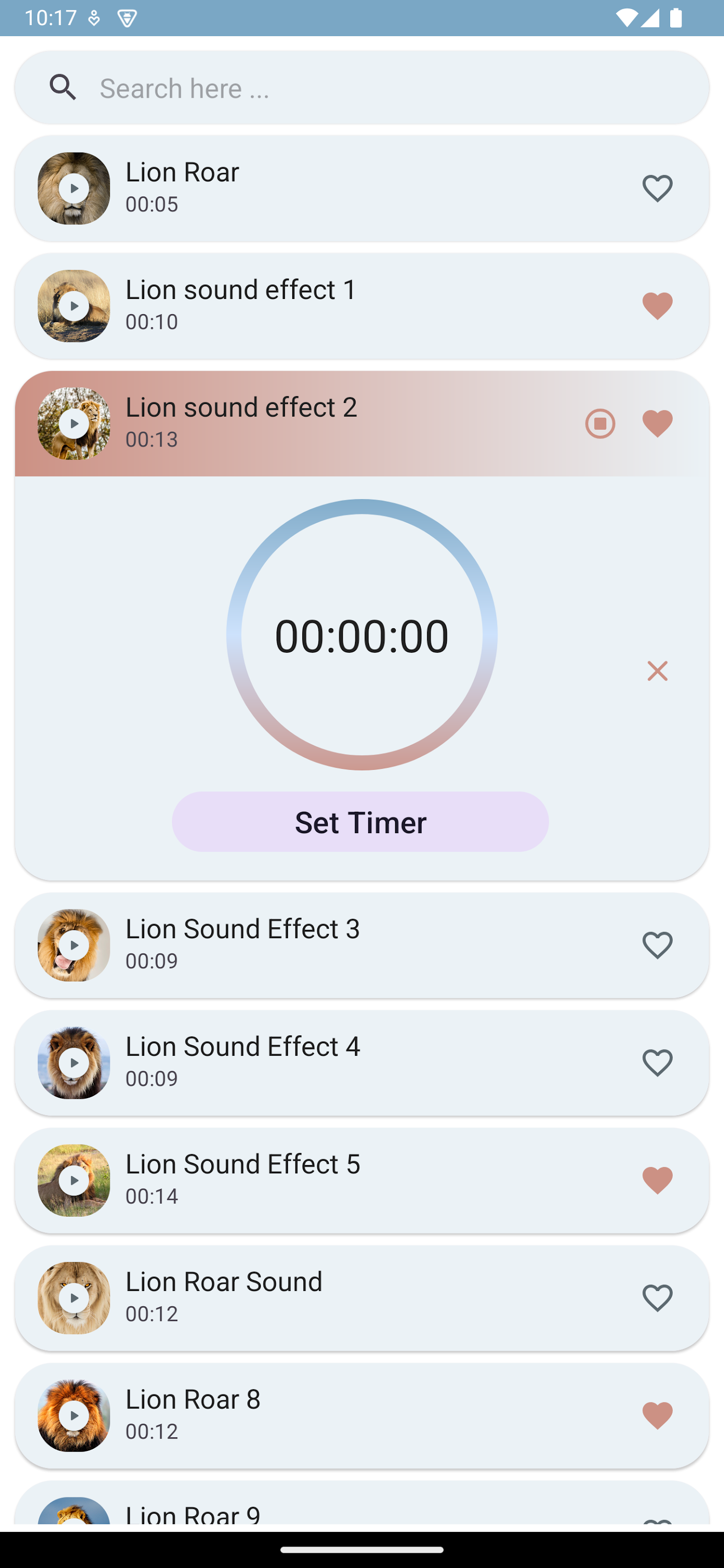 اسکرین شات 6 برنامه Lion Sounds