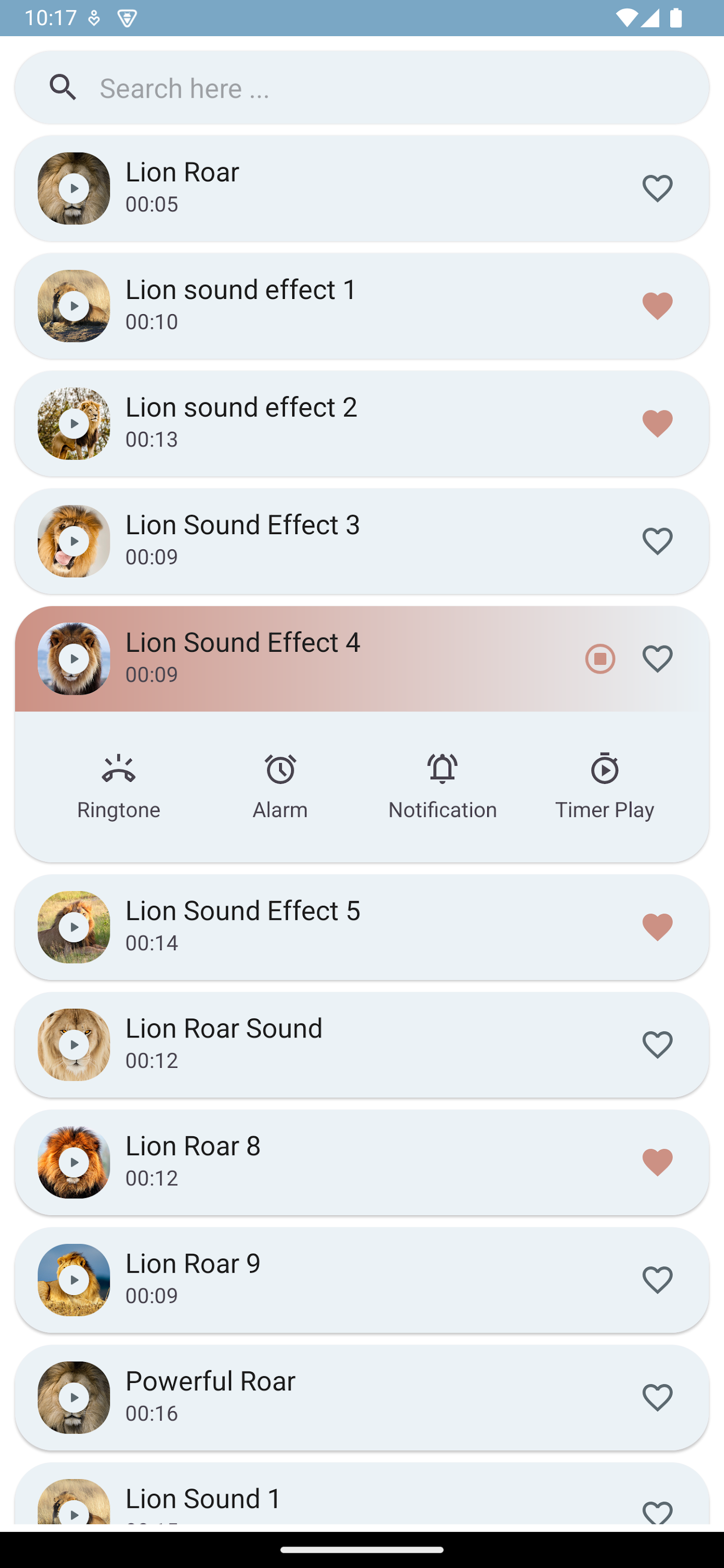 اسکرین شات 5 برنامه Lion Sounds
