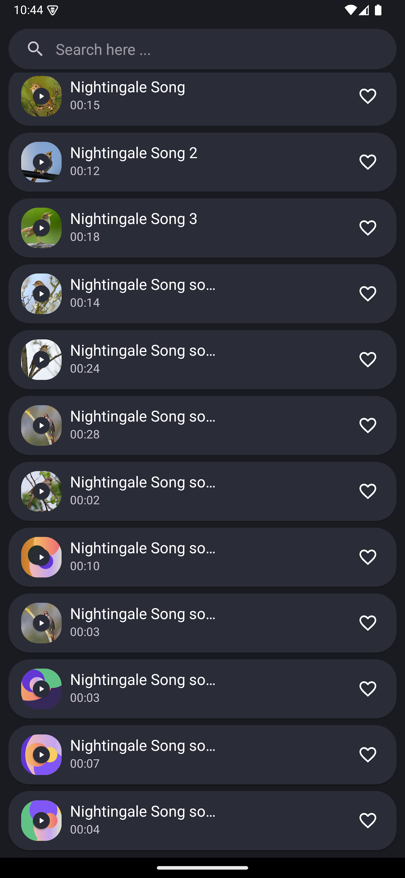 اسکرین شات 6 برنامه Nightingale Bird Sounds