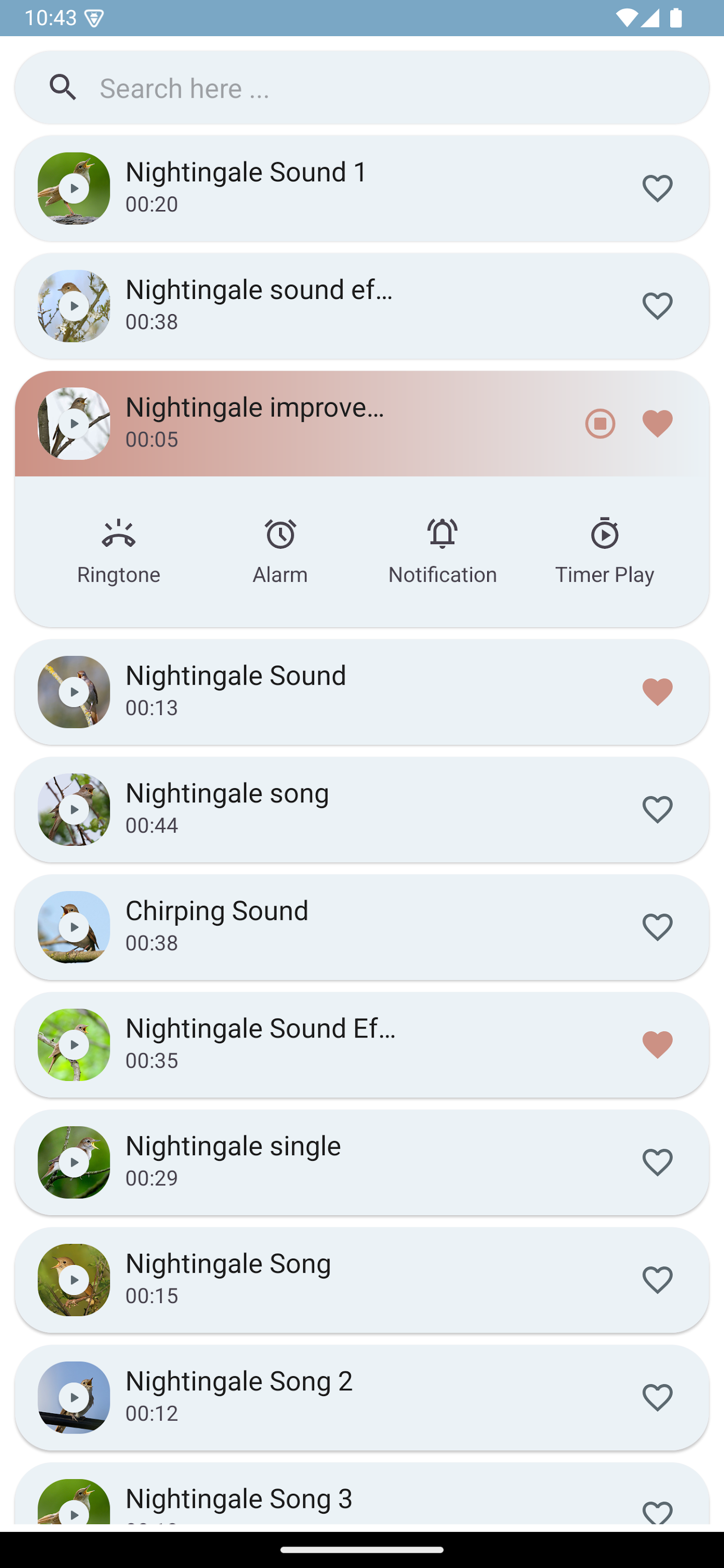 اسکرین شات 4 برنامه Nightingale Bird Sounds