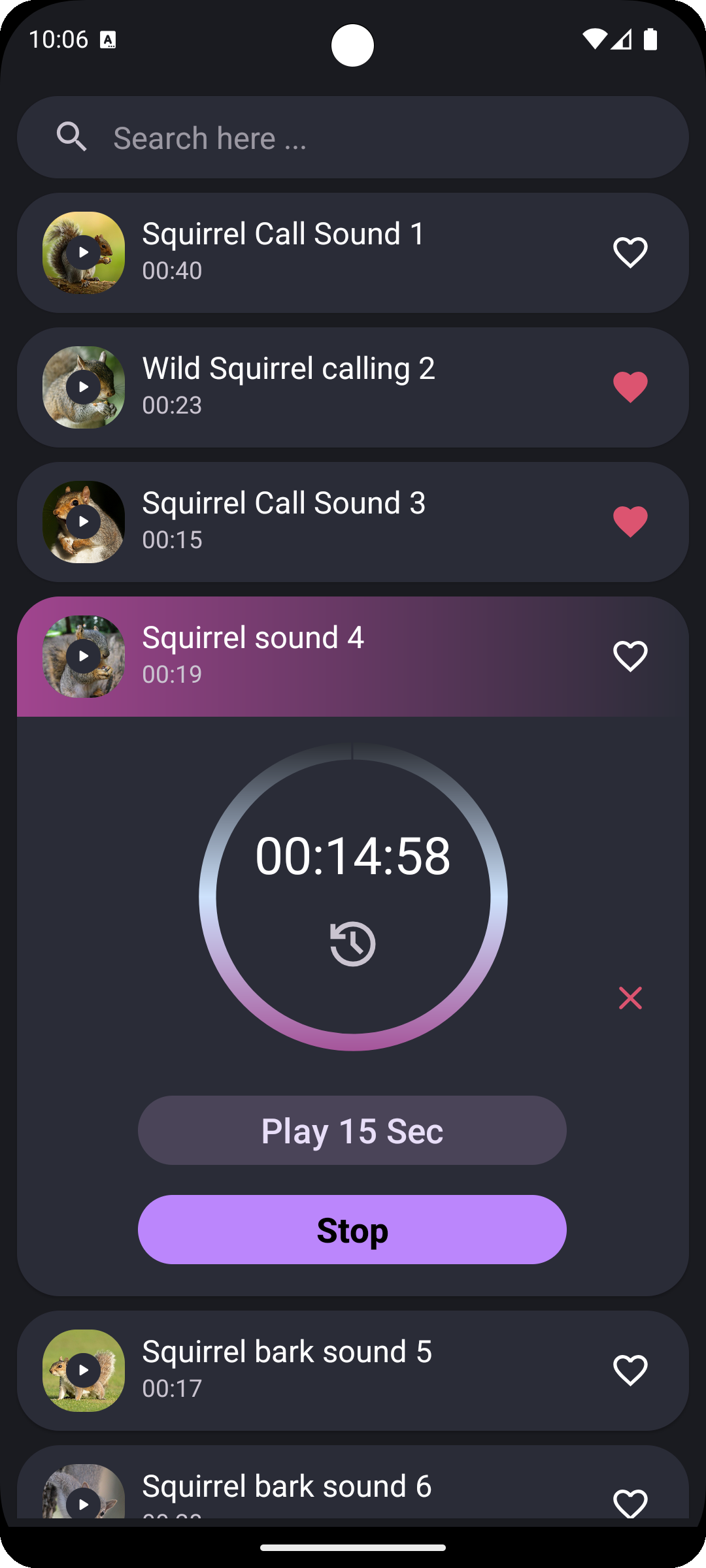 اسکرین شات 3 برنامه Squirrel Sounds