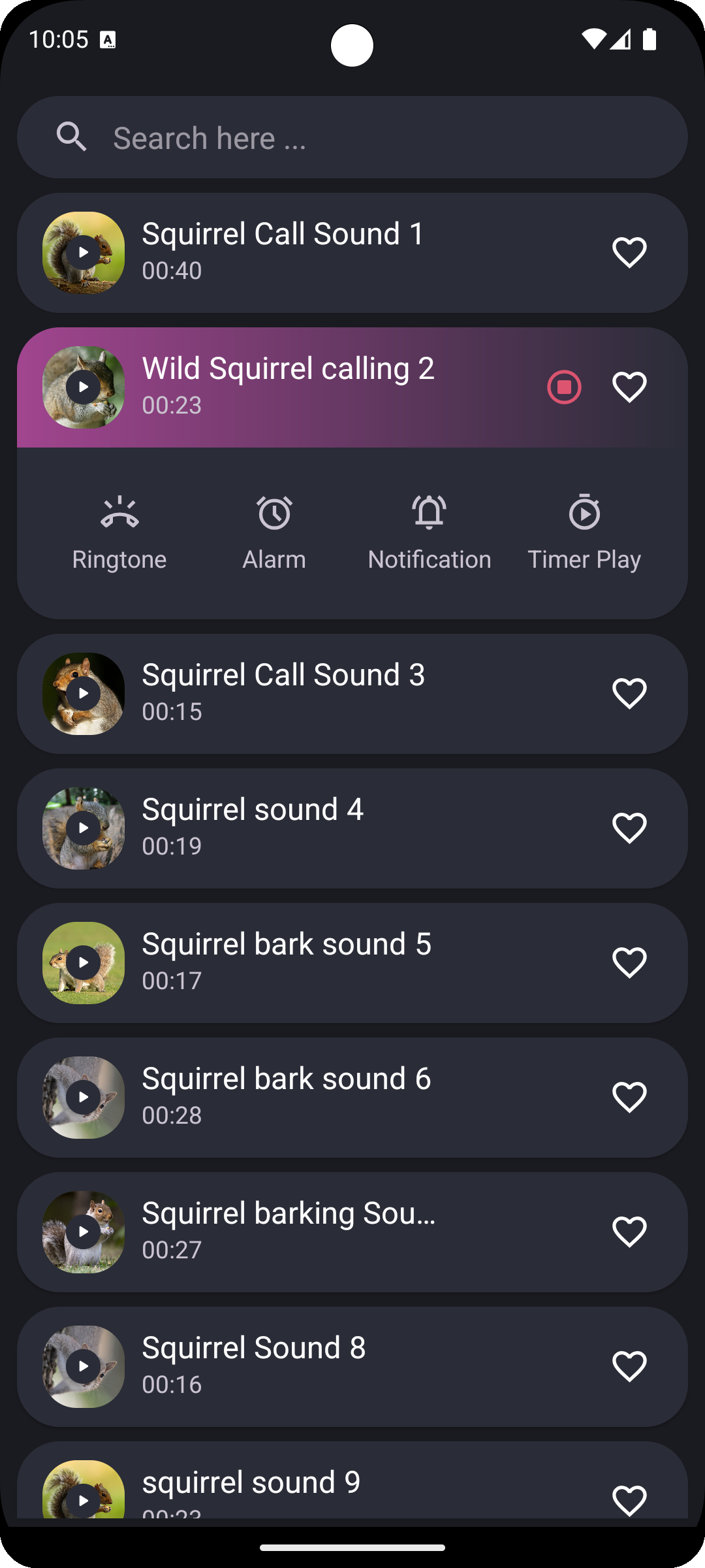 اسکرین شات 2 برنامه Squirrel Sounds