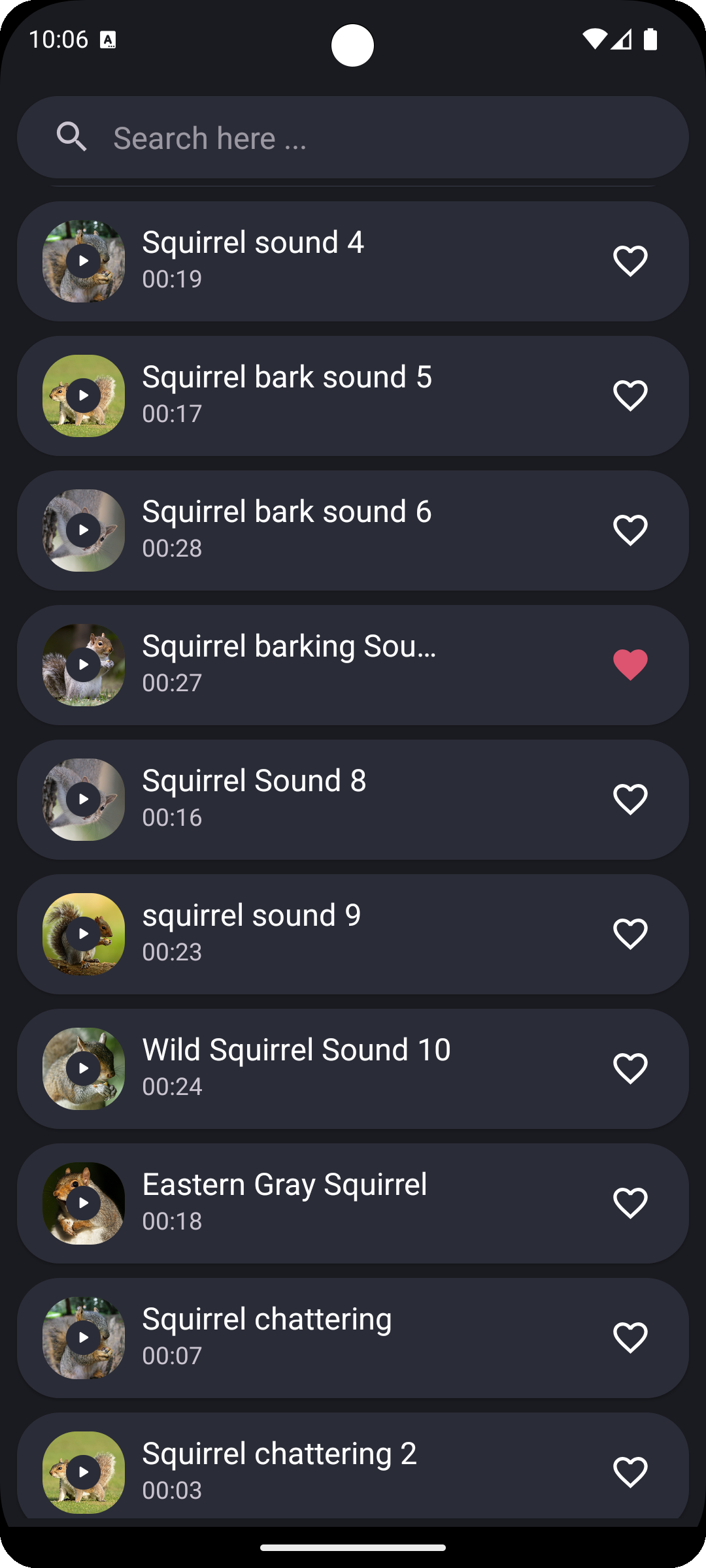 اسکرین شات 4 برنامه Squirrel Sounds