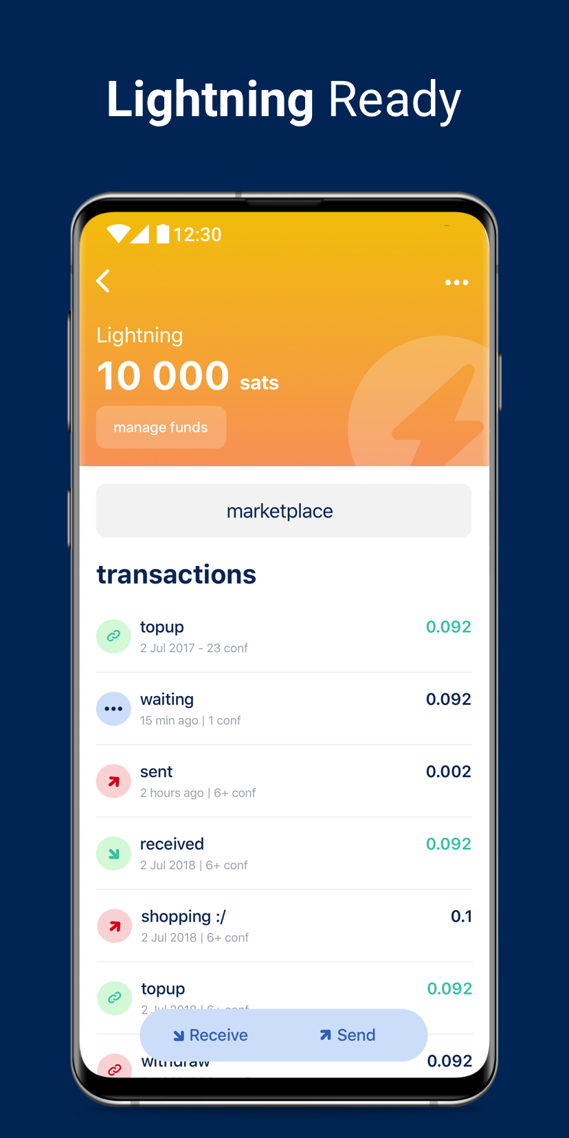 اسکرین شات 2 برنامه BlueWallet Bitcoin Wallet
