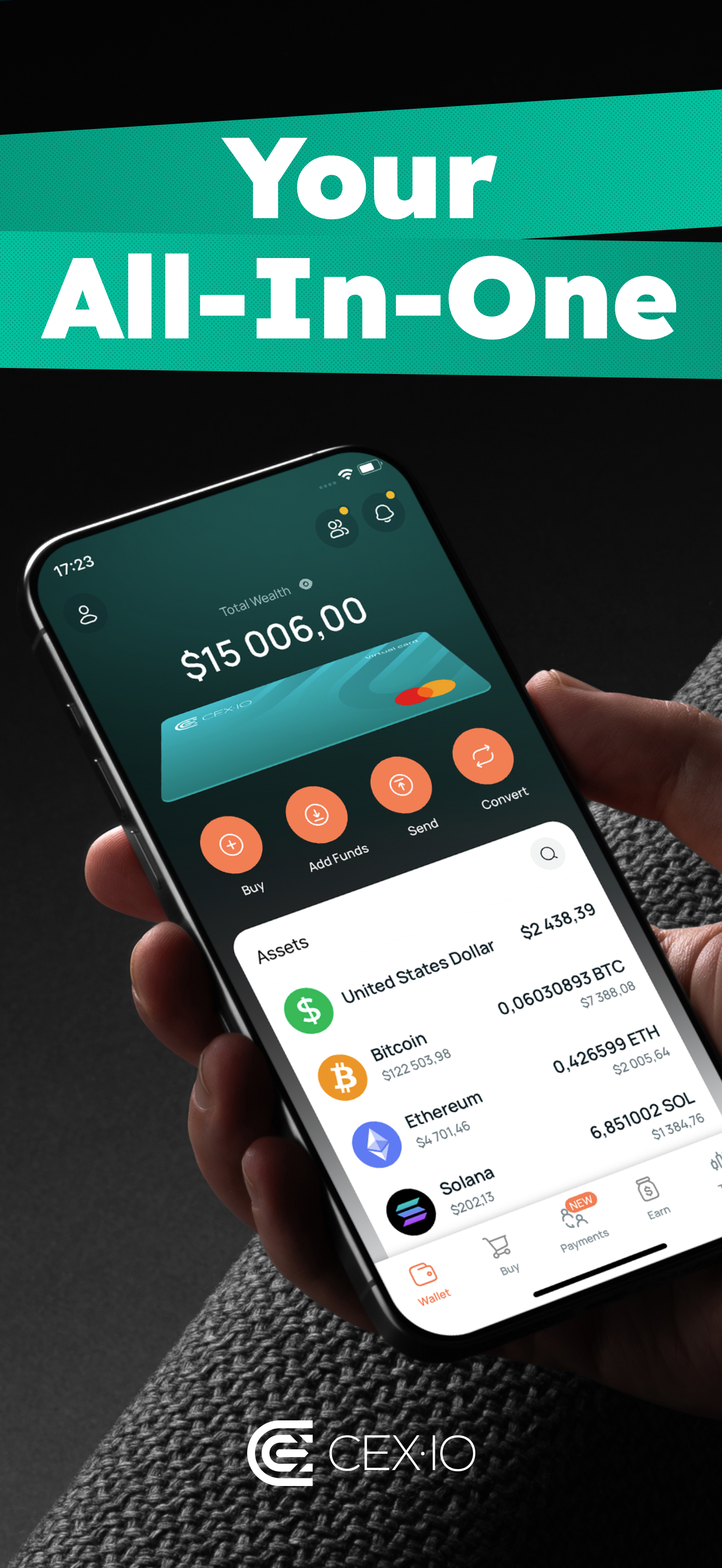 اسکرین شات 1 برنامه CEX.IO: Trade & Buy Crypto