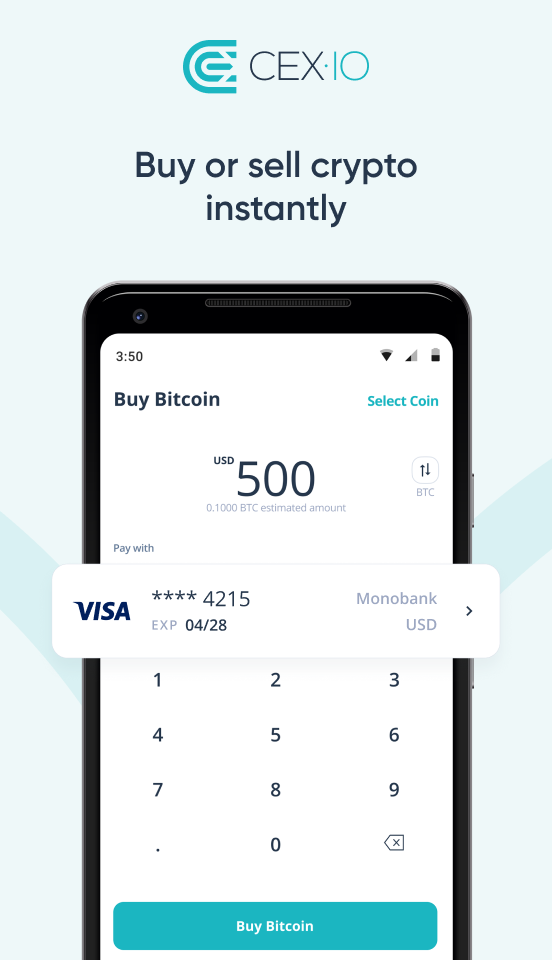 اسکرین شات 4 برنامه CEX.IO App - Crypto Wallet