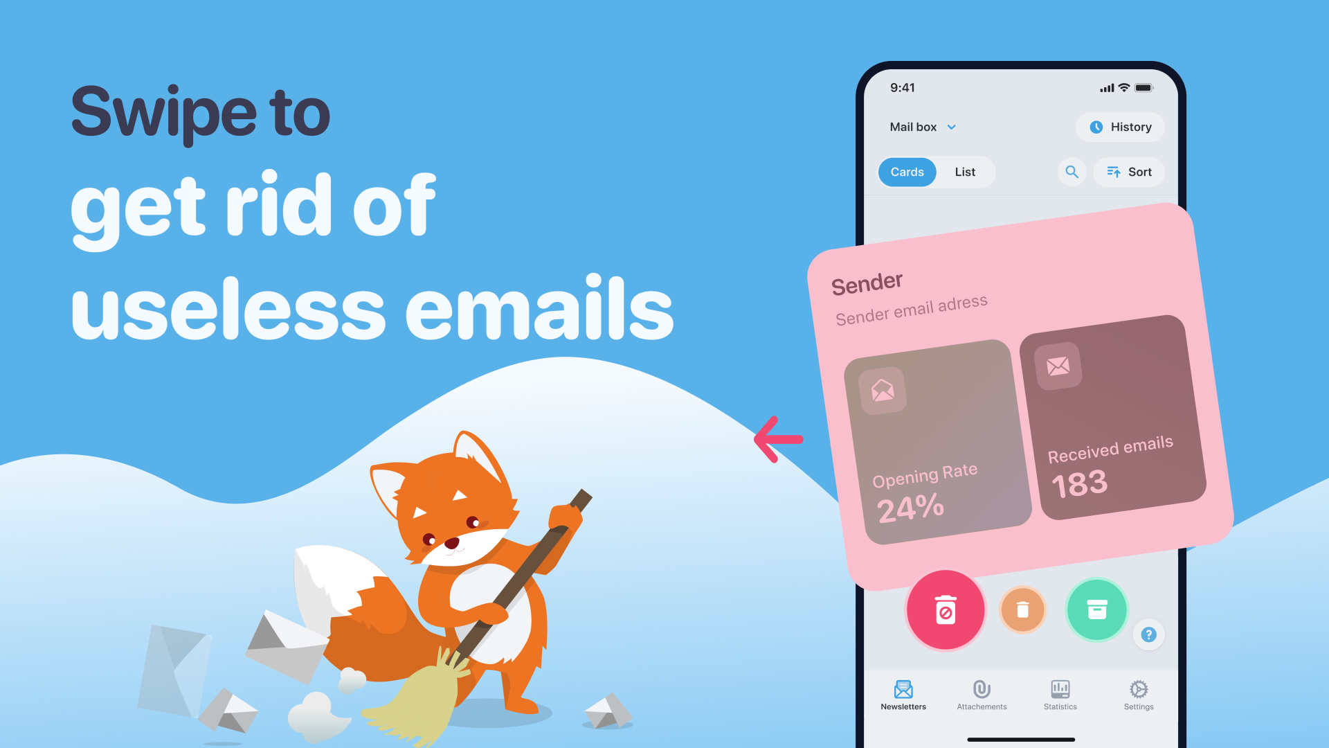 اسکرین شات 2 برنامه Cleanfox - Mail & Spam Cleaner