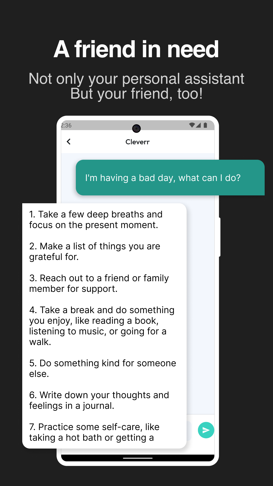 اسکرین شات 4 برنامه Clever - AI Assistant Chatbot