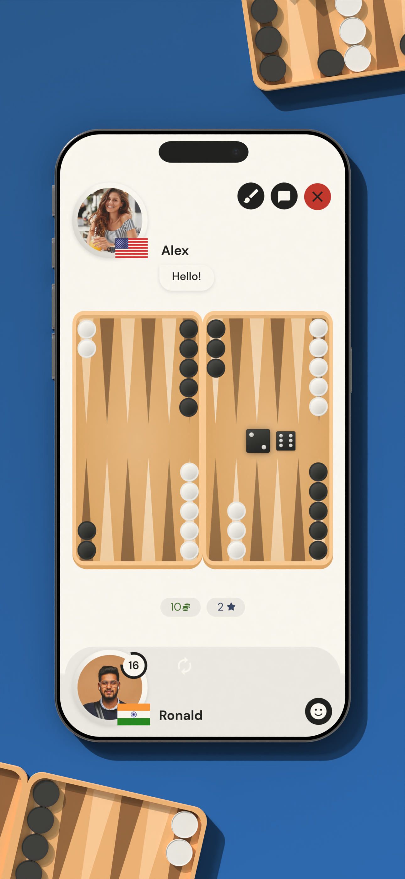 اسکرین شات 1 بازی Backgammon Online