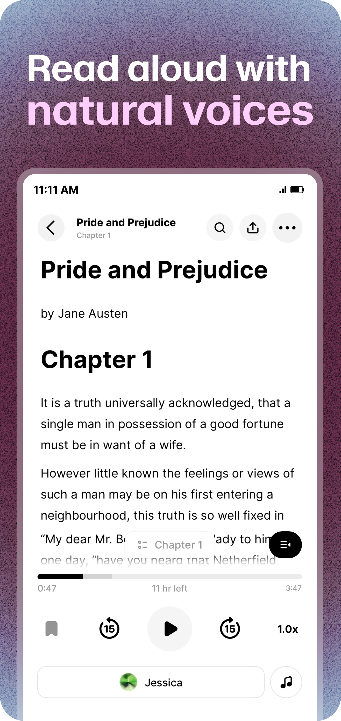اسکرین شات 1 برنامه ElevenReader - Voice Reader