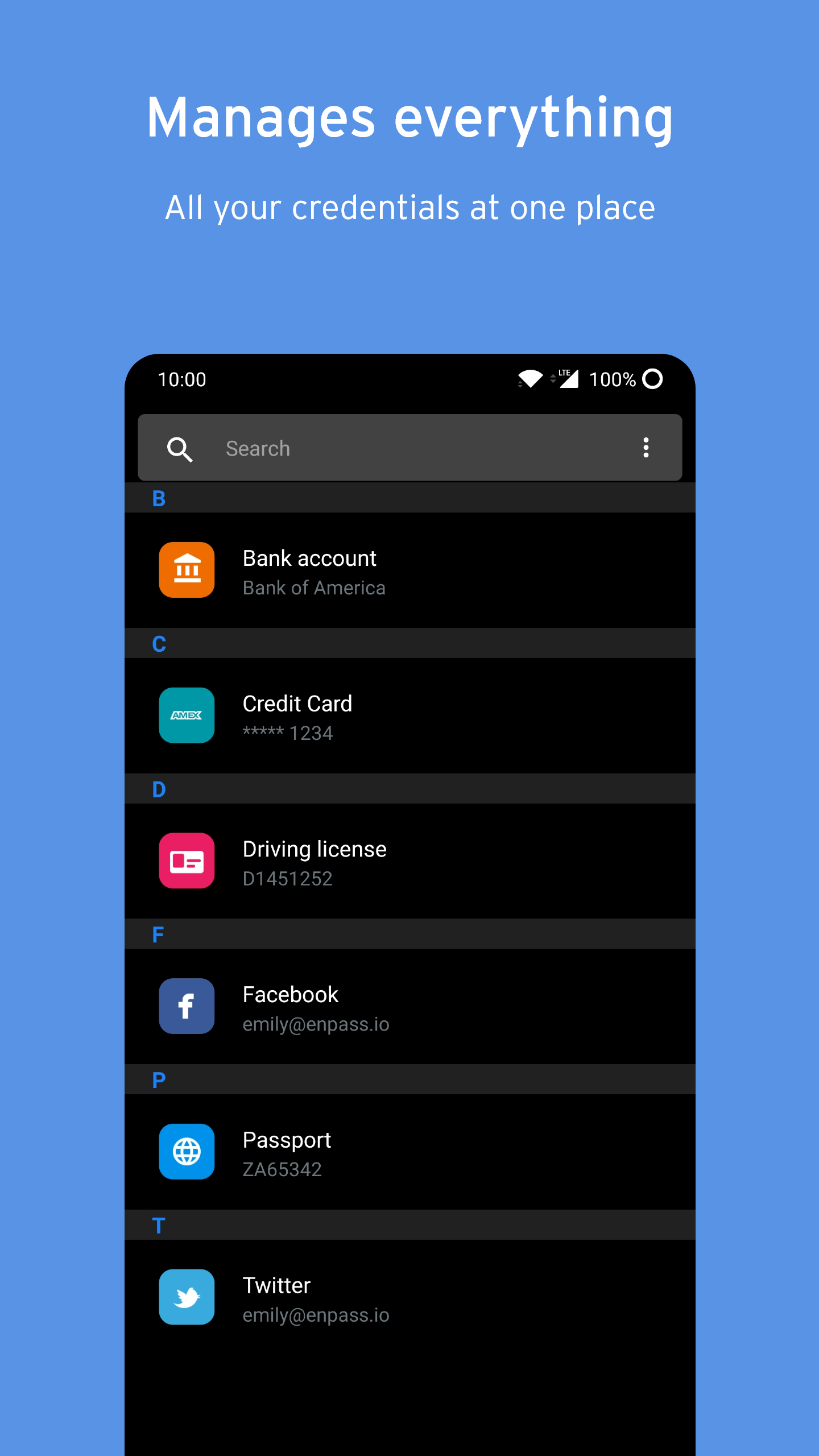 اسکرین شات 2 برنامه Enpass Password Manager
