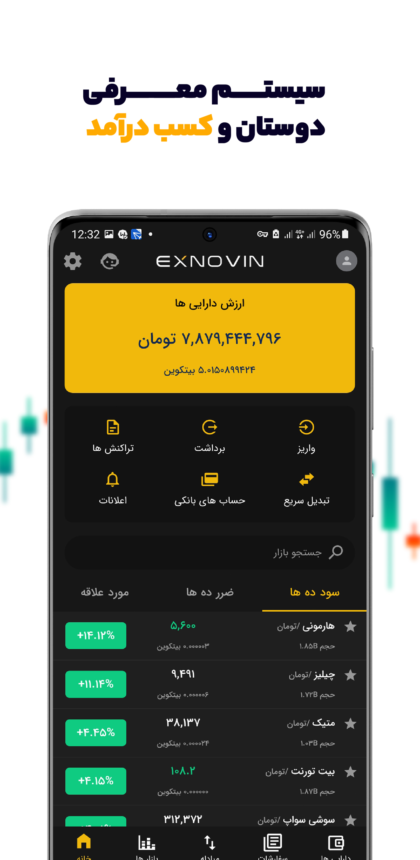 اسکرین شات 3 برنامه ‏اکس نوین- بازار معاملاتی رمزارزها‎