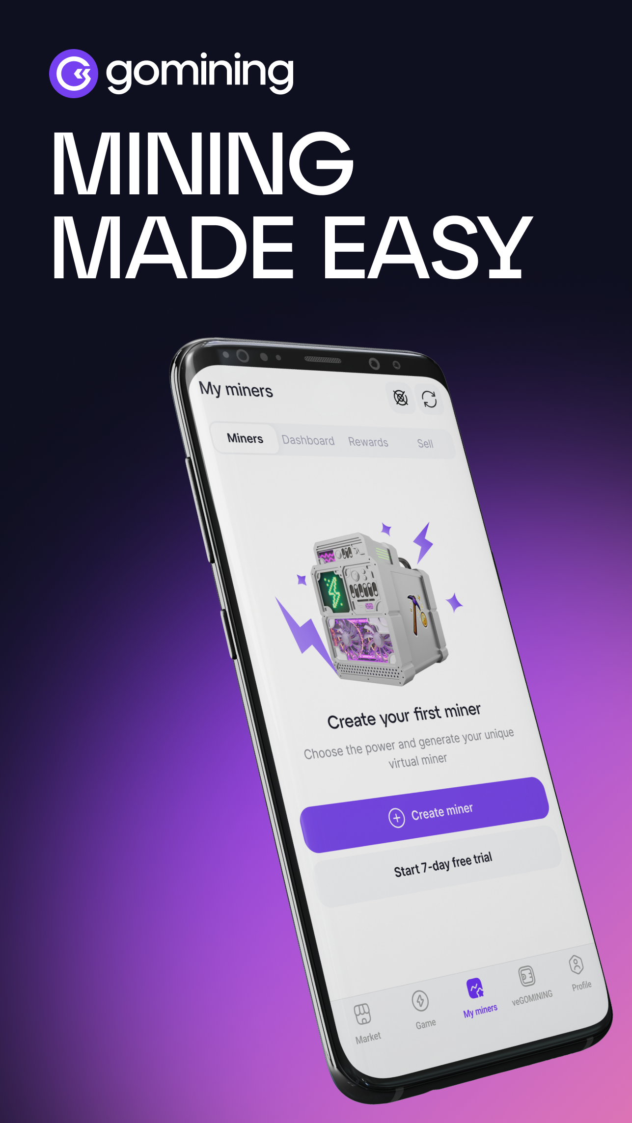 اسکرین شات 1 برنامه GoMining - Coin Mining App