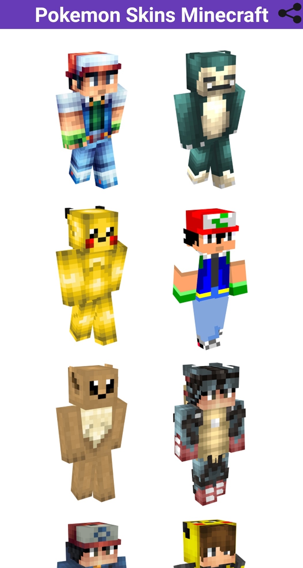 اسکرین شات 1 برنامه Pokemon Skins minecraft