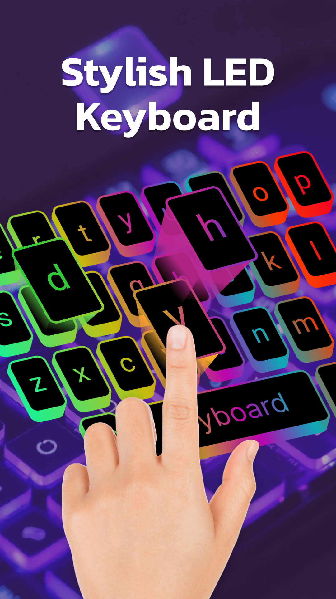 اسکرین شات 3 برنامه LED Neon Keyboard Theme Maker