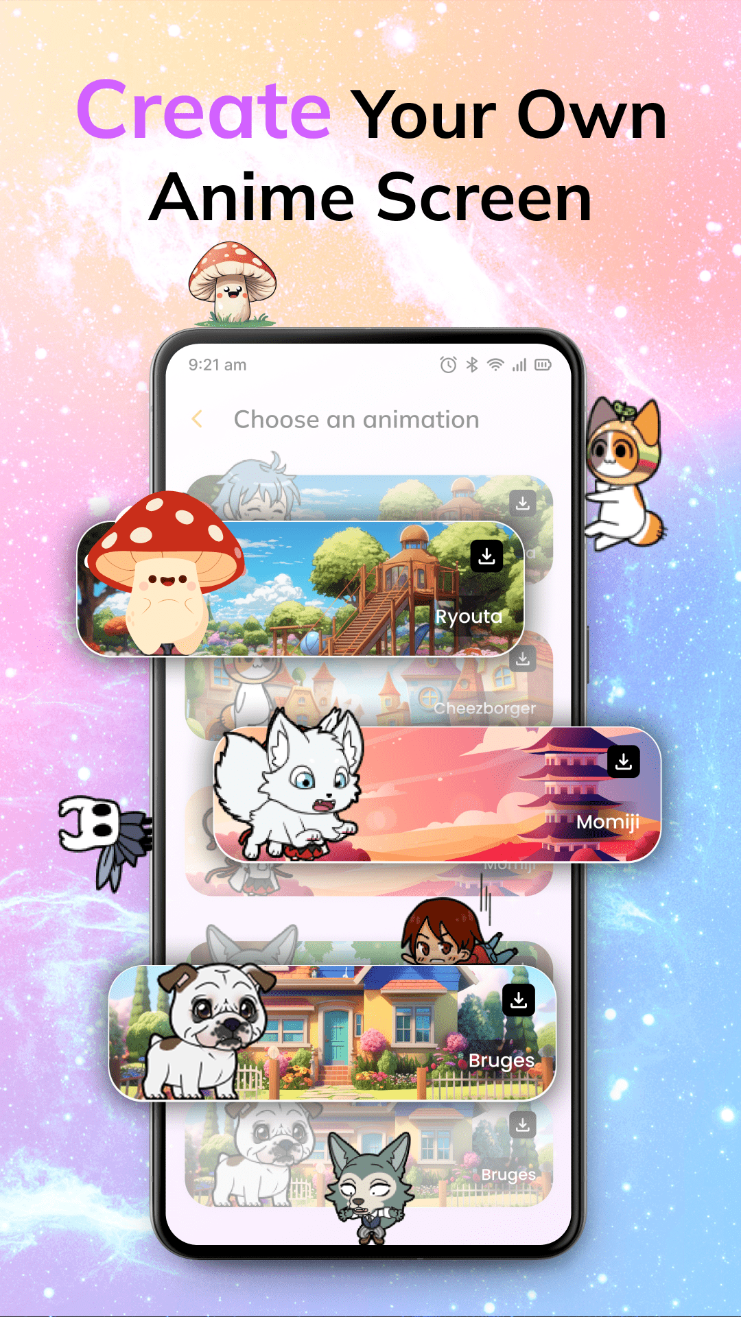 اسکرین شات 2 برنامه Pets On Phone Screen