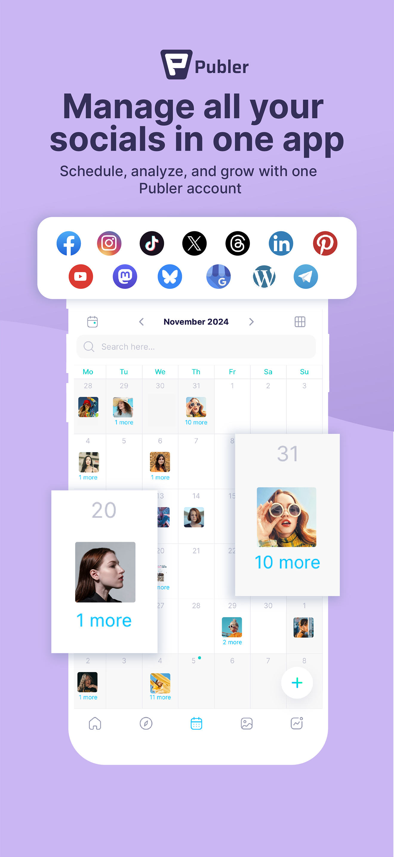 اسکرین شات 2 برنامه Publer: Social Media Tools