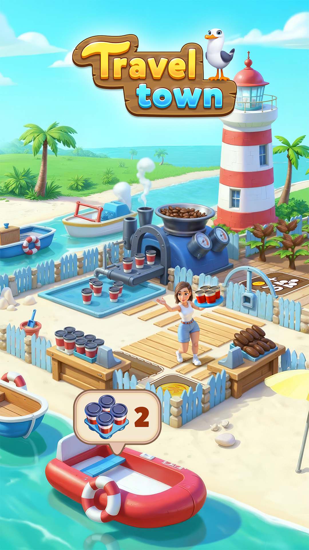 اسکرین شات 1 بازی Travel Town - Merge Adventure