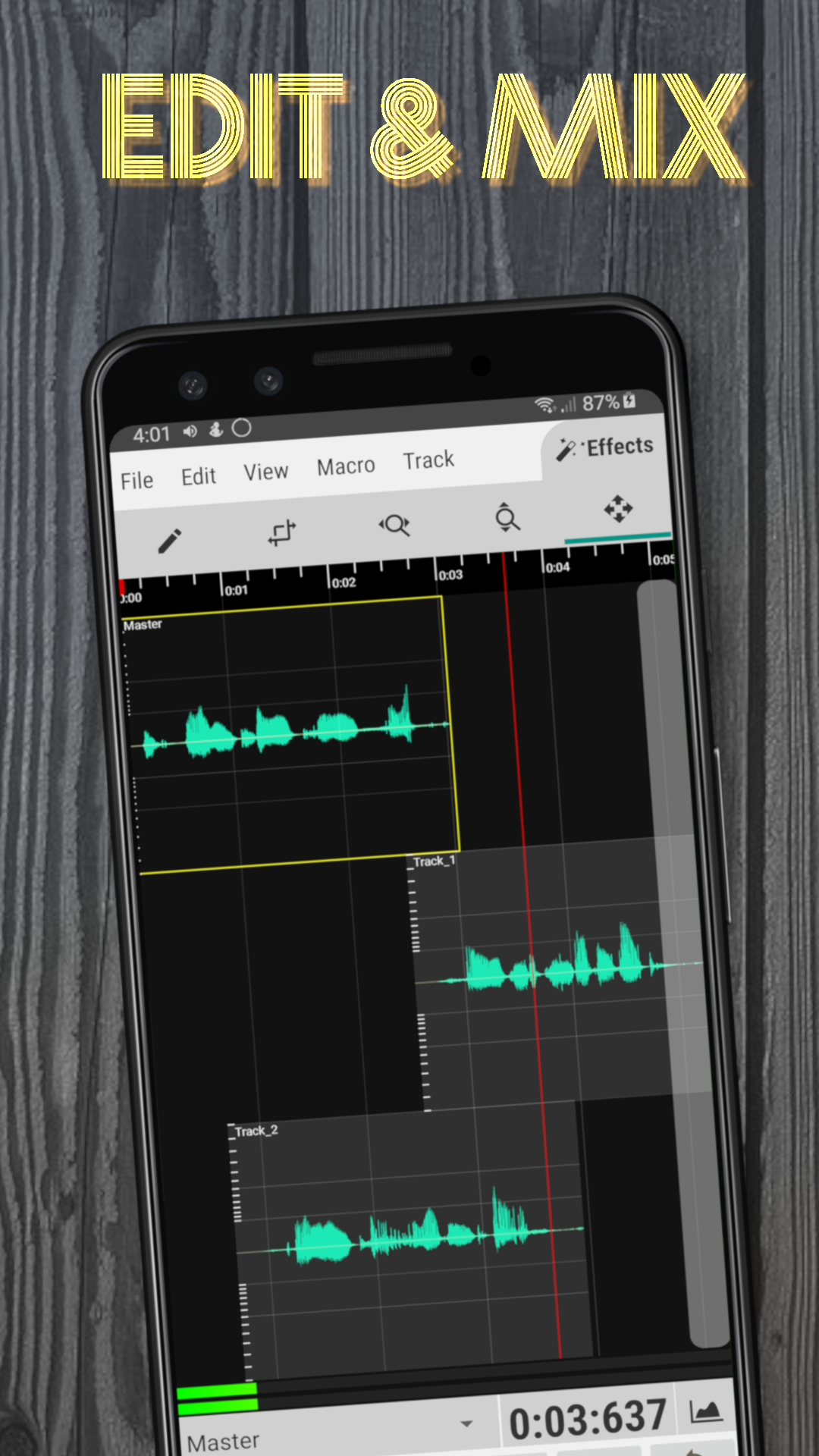 اسکرین شات 1 برنامه WaveEditor Record & Edit Audio