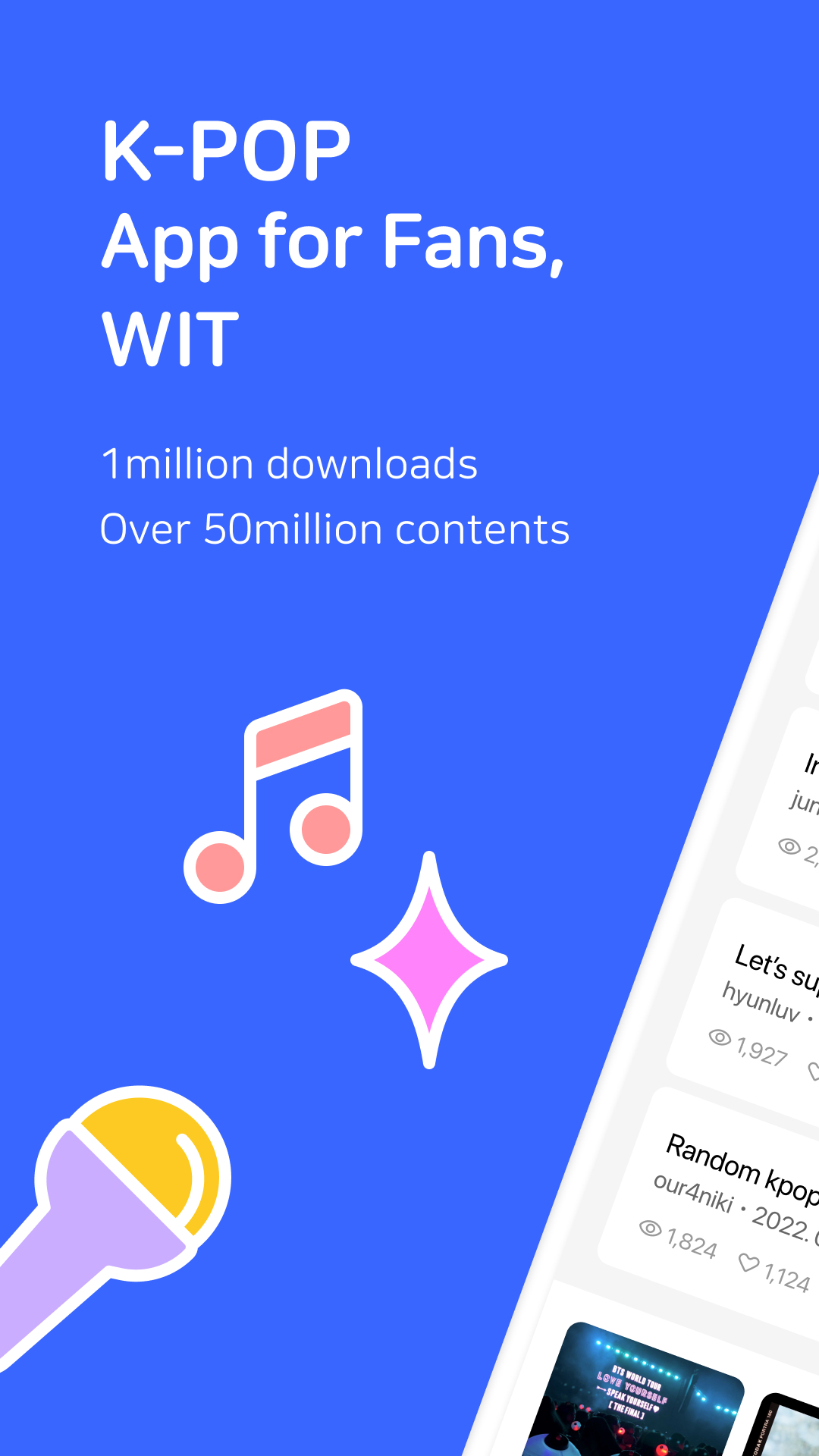 اسکرین شات 1 برنامه Wit : K-POP Community