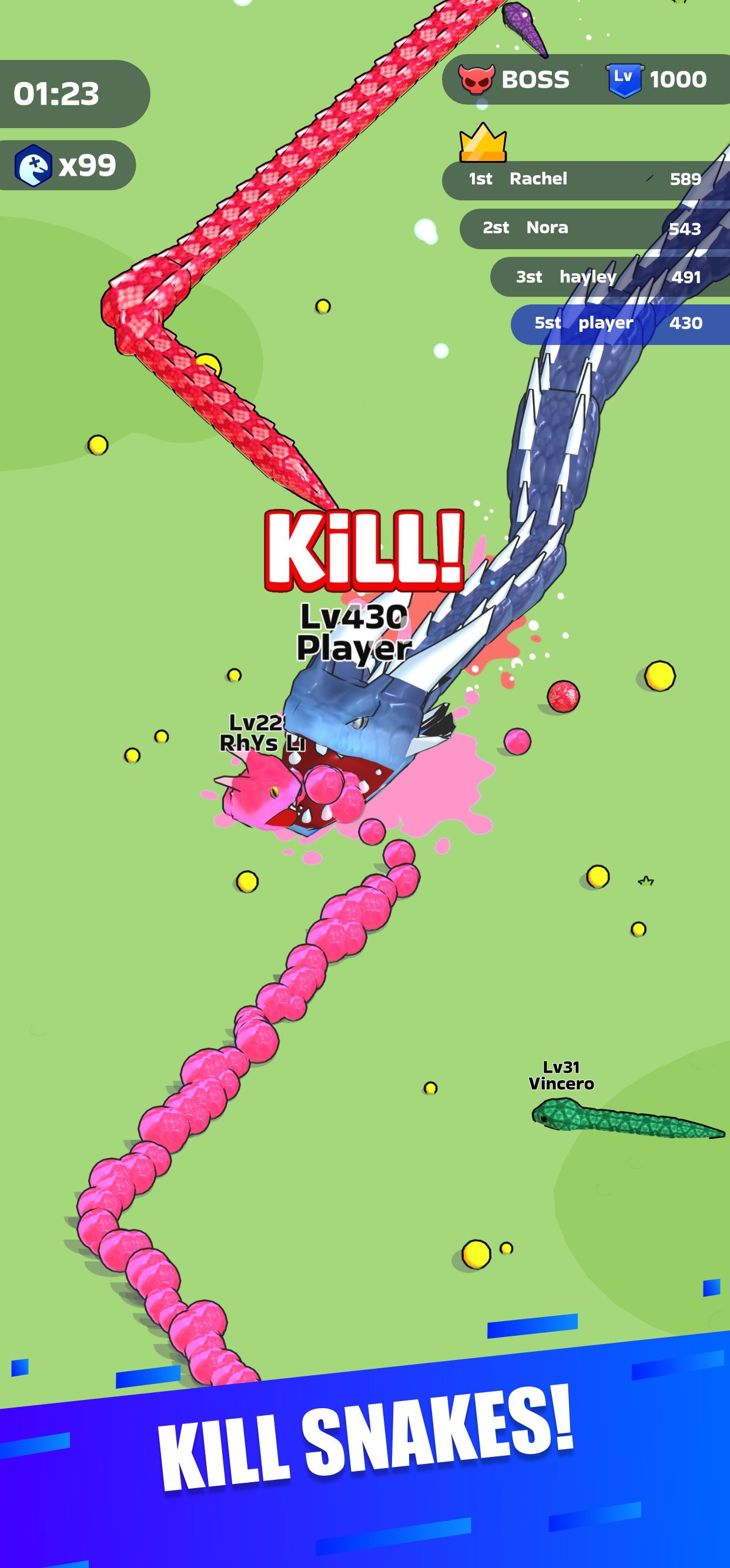 اسکرین شات 6 بازی Snake Clash!