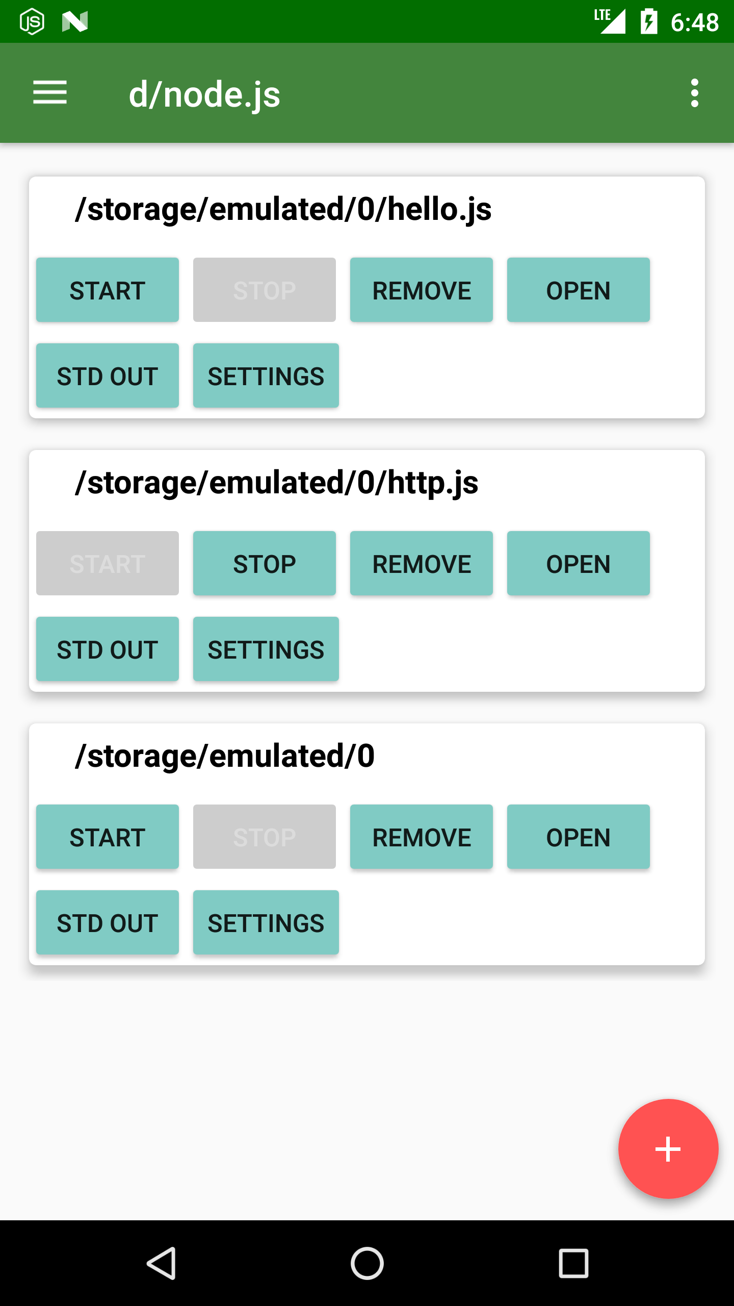 اسکرین شات 1 برنامه Dory-node.js(+git,ssh server)