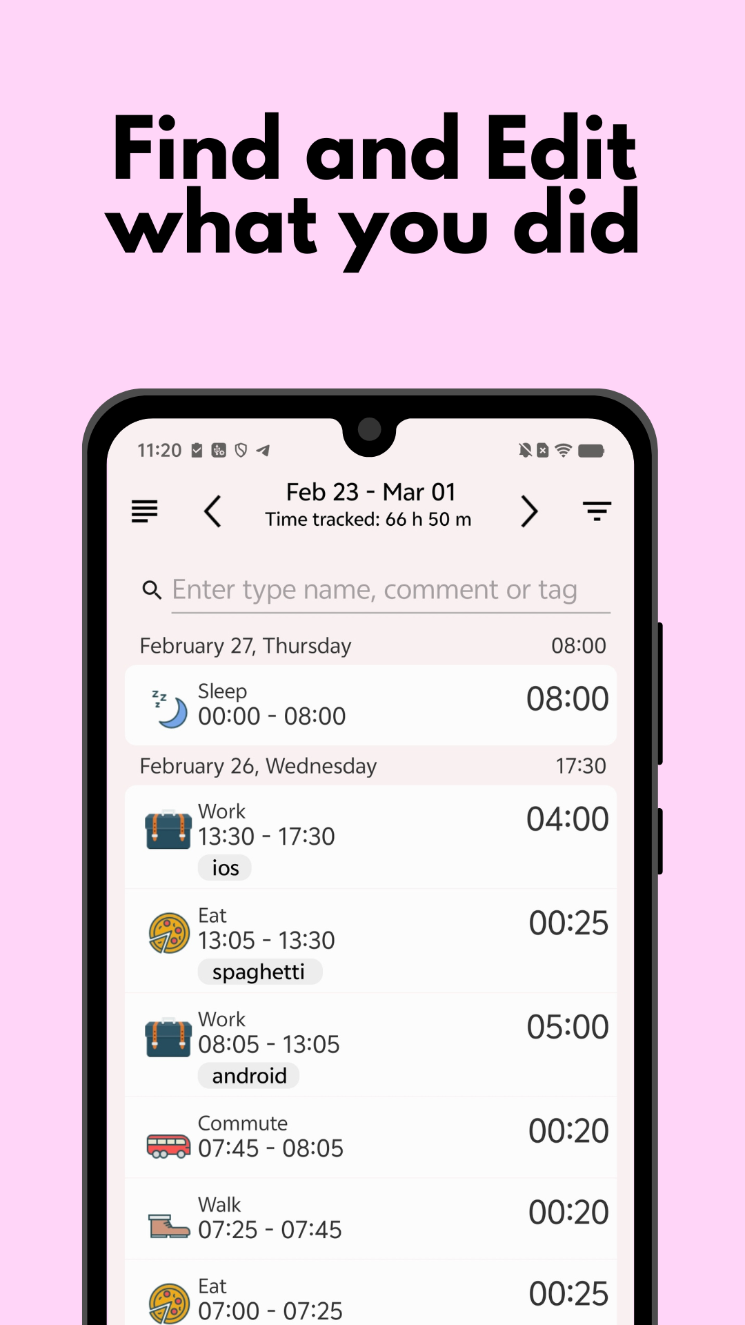 اسکرین شات 5 برنامه aTimeLogger Pro