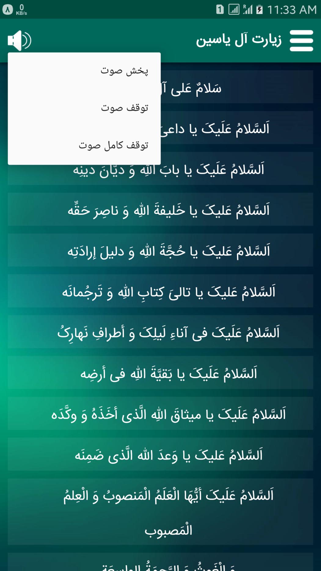 اسکرین شات 3 برنامه زیارت آل یاسین (صوتی)
