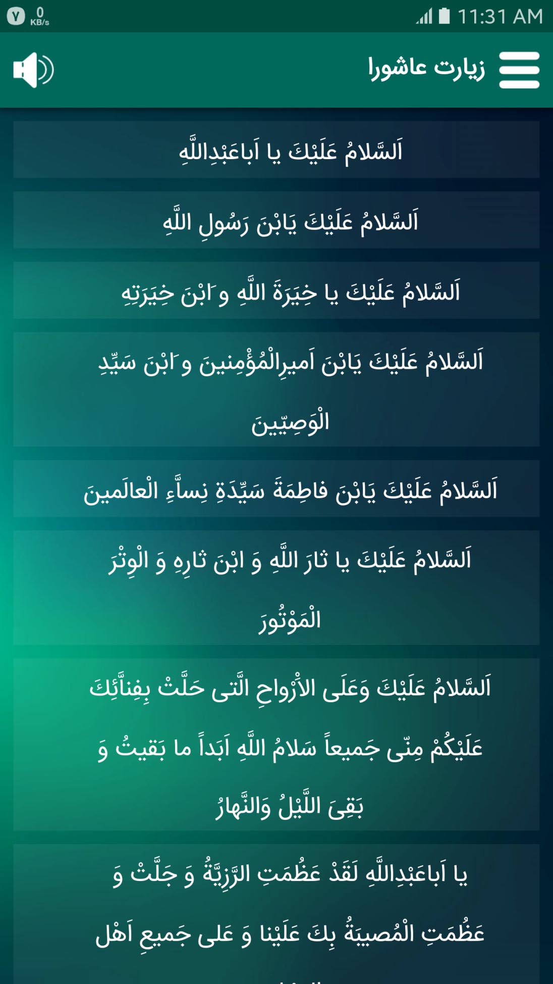 اسکرین شات 2 برنامه زیارت عاشورا (صوتی)