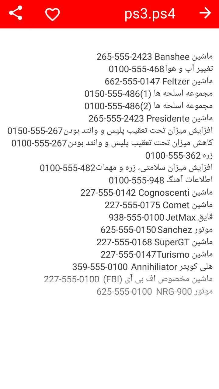 اسکرین شات 2 برنامه رمز های gtaiv