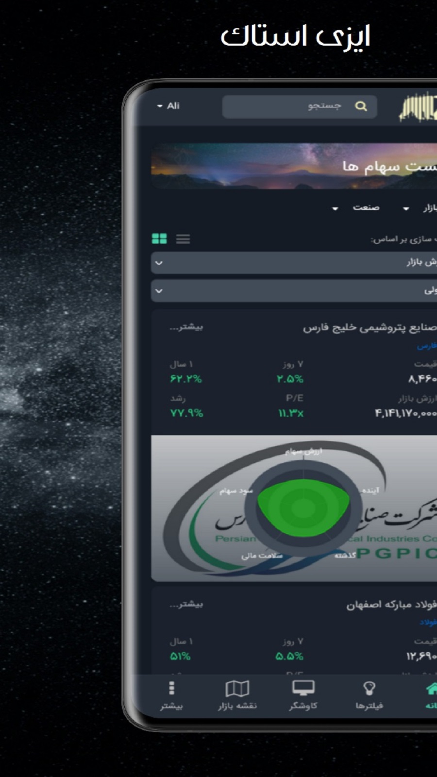 اسکرین شات 1 برنامه ایزی استاک | تحلیلگر بازار سرمایه