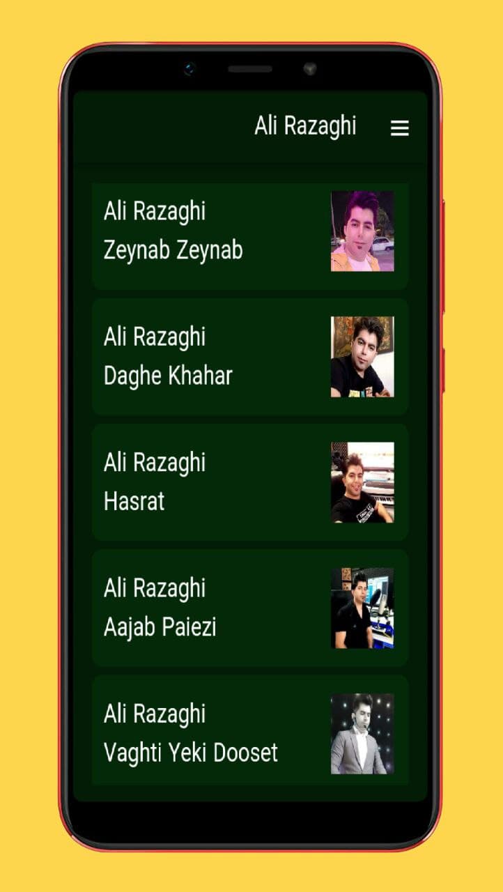 اسکرین شات 3 برنامه آهنگ های علی رزاقی