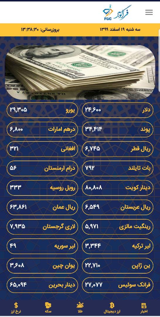 اسکرین شات 4 برنامه نرخ طلا و مسکوکات فراگوهر