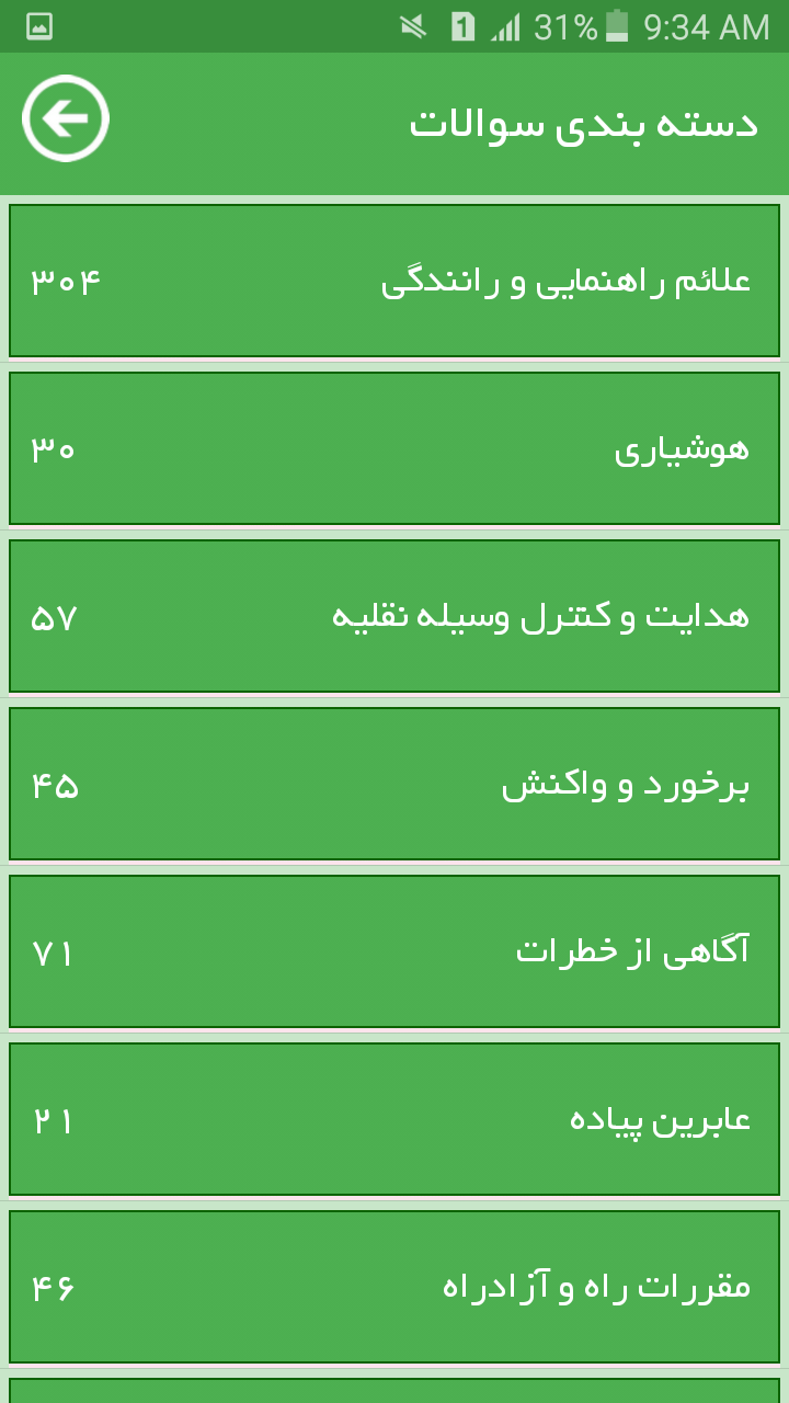 اسکرین شات 1 برنامه سولات و ازمون ایین نامه+خلافی گیر