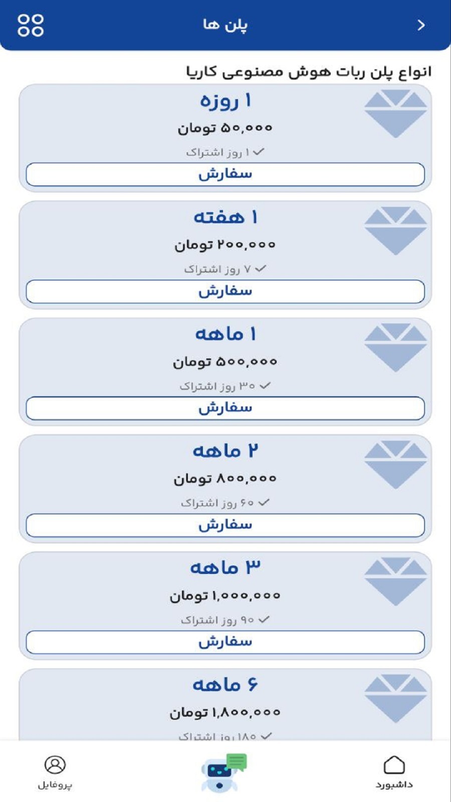 اسکرین شات 3 برنامه ‏مشاوره هوش مصنوعی کاریا حساب