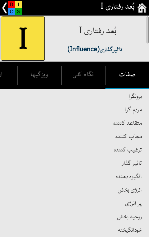 اسکرین شات 1 برنامه رفتار شناسی DISC
