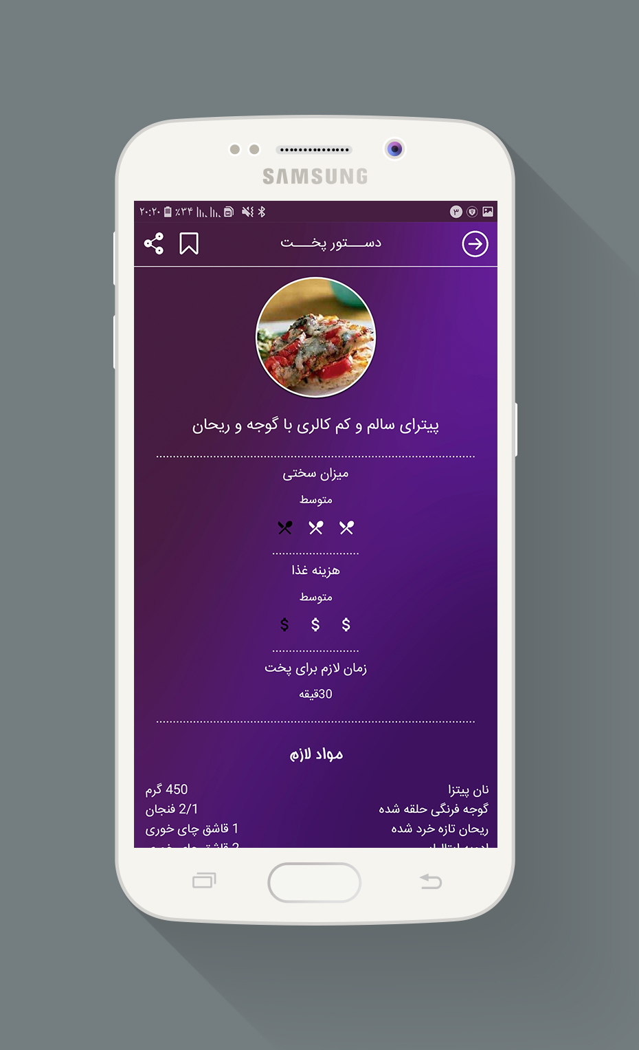 اسکرین شات 5 برنامه انواع غذا رژیمی (دستور پخت)