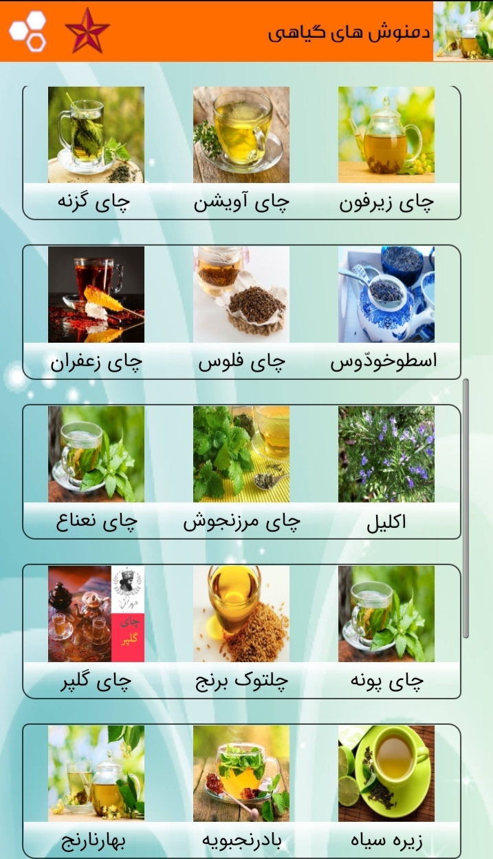 اسکرین شات 1 برنامه دمنوش های گیاهی