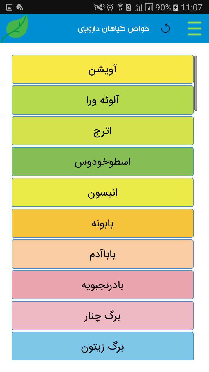 اسکرین شات 1 برنامه خواص گیاهان دارویی