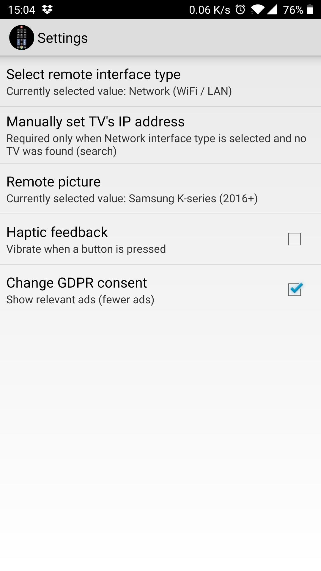 اسکرین شات 5 برنامه TV (Samsung) Remote Control