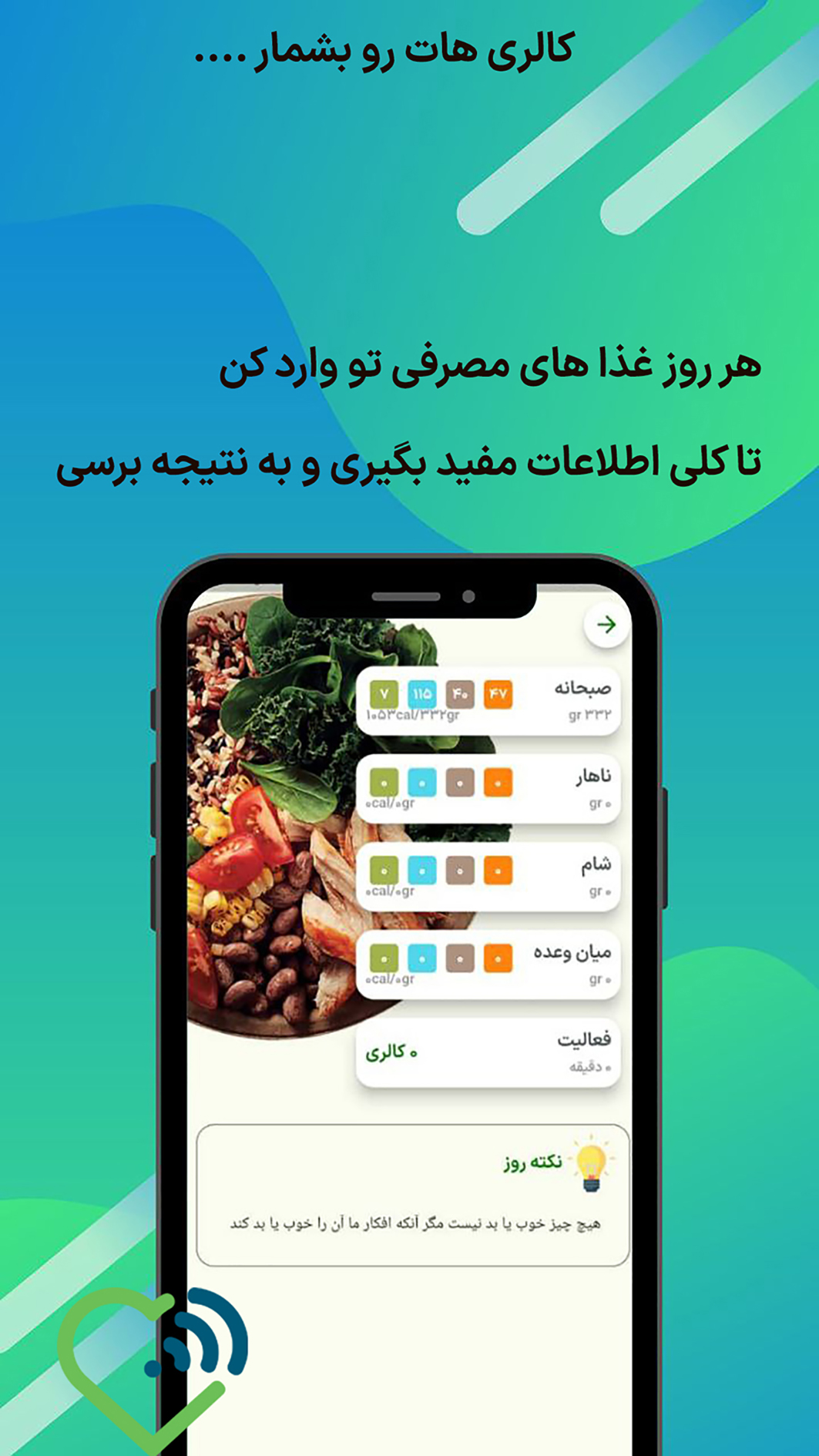 اسکرین شات 2 برنامه پیتو(کالری شمار و رژیم و مربی و..)
