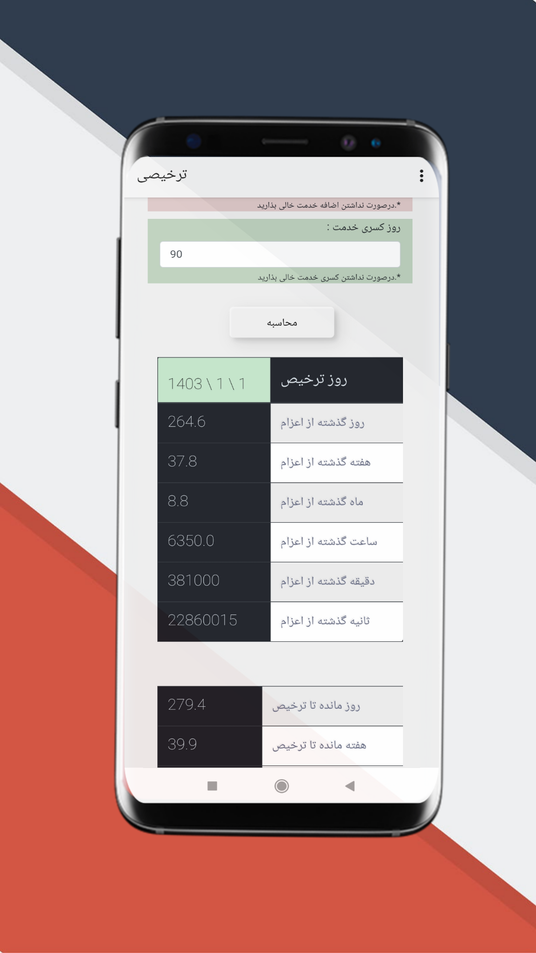 اسکرین شات 2 برنامه ترخیصی (روزشمار سربازی)