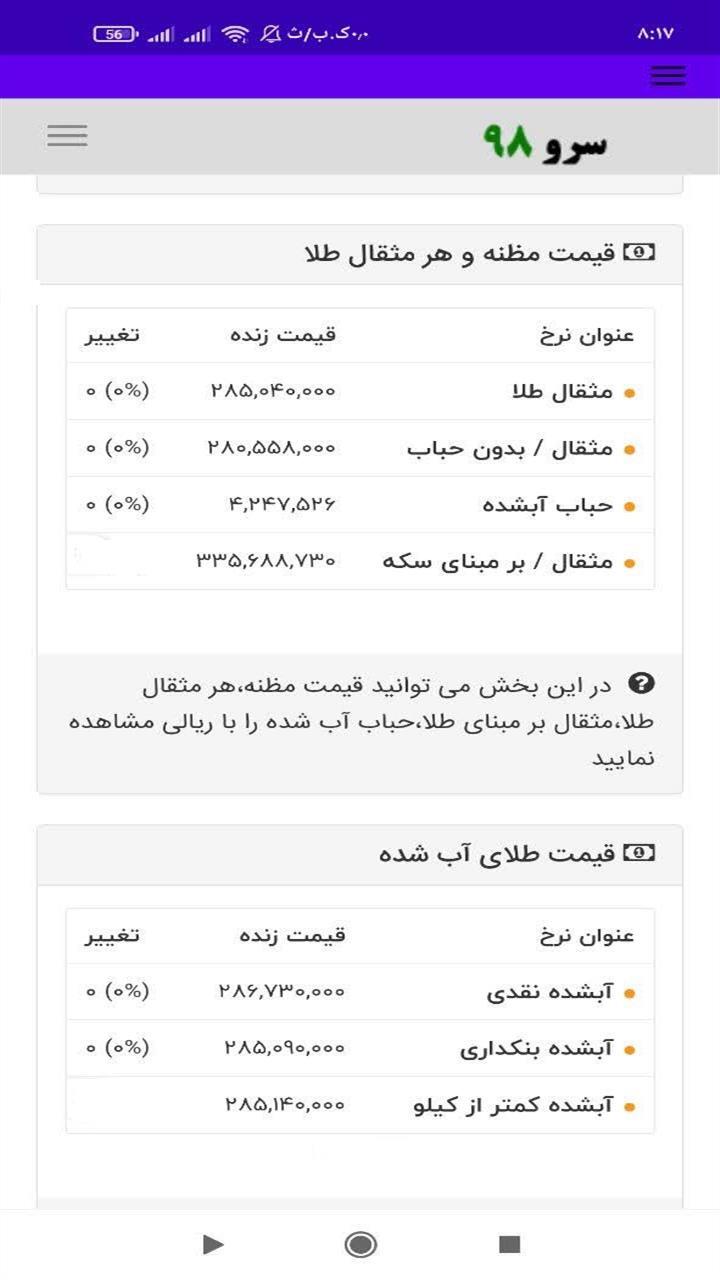 اسکرین شات 9 برنامه ‏قیمت طلا امروز