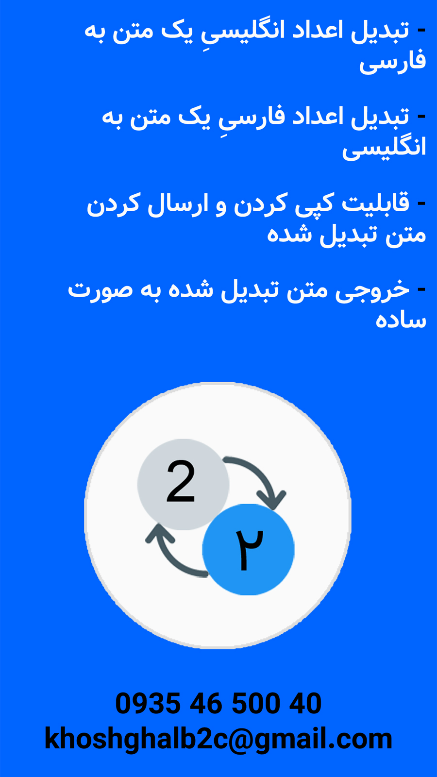 اسکرین شات 1 برنامه تبدیل اعداد (مبدل اعداد)