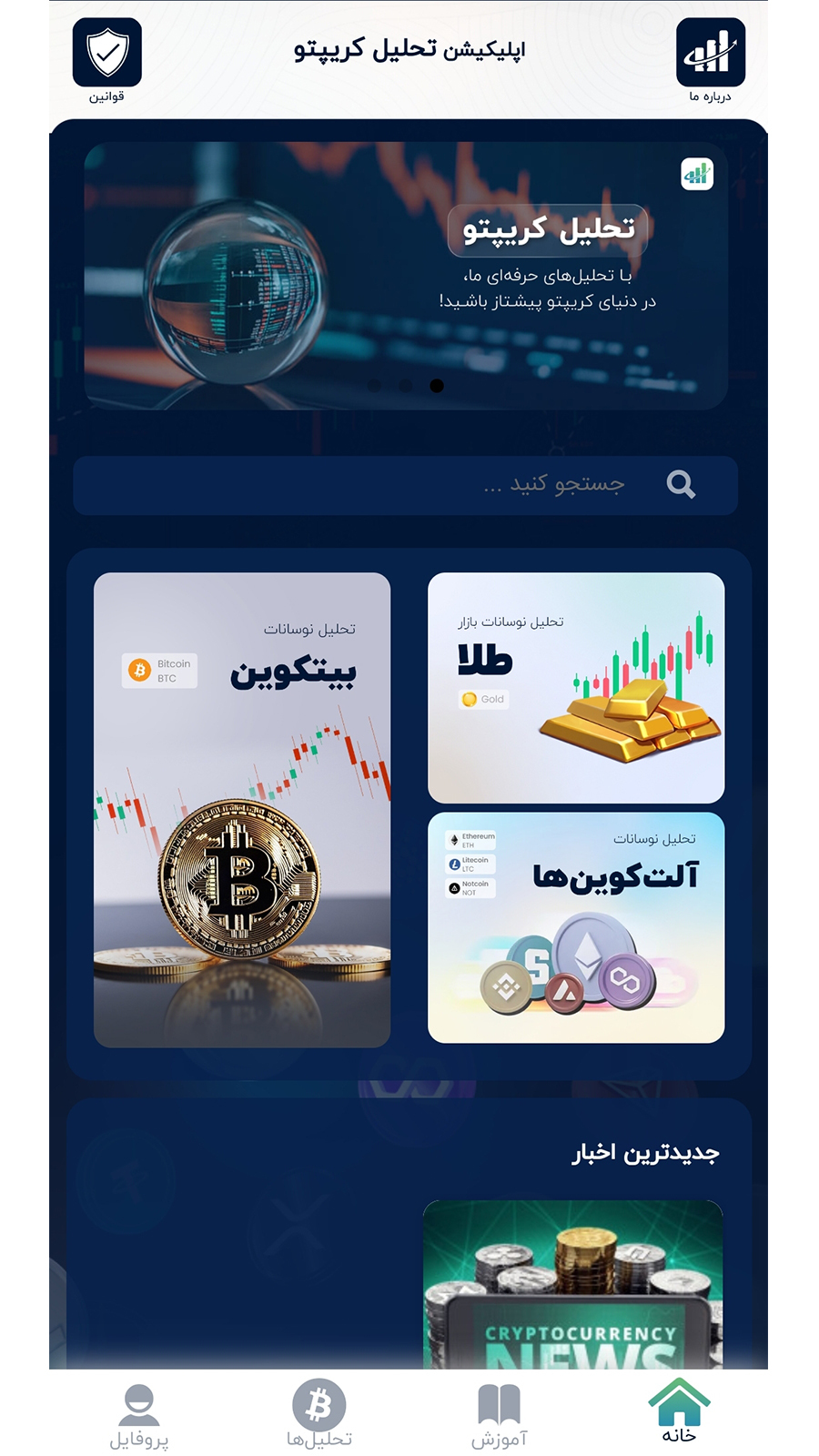 اسکرین شات 1 برنامه تحلیل کریپتو