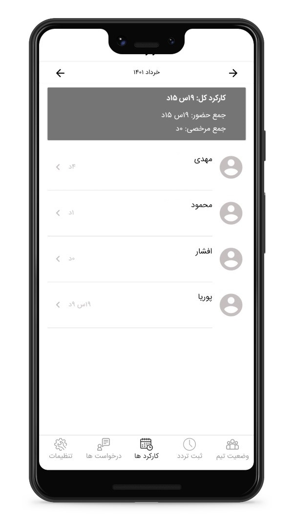 اسکرین شات 4 برنامه تایمی؛ حضور و غیاب پرسنل (رایگان)
