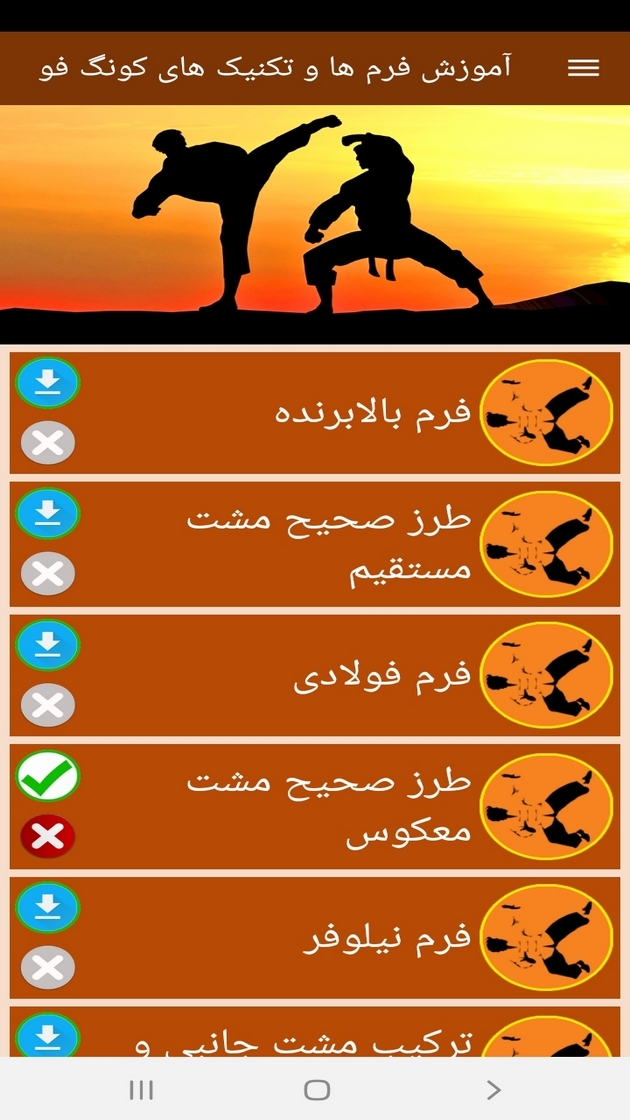 اسکرین شات 2 برنامه آموزش فرم ها و تکنیک های کونگ فو