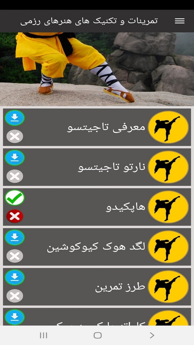 اسکرین شات 2 برنامه تمرینات و تکنیک های هنرهای رزمی